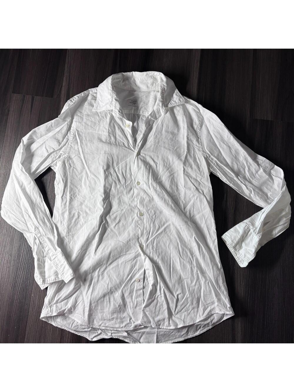 Jil Sander Men's Button Down Shirt Long Sleeve Collared Size 41 Solid White